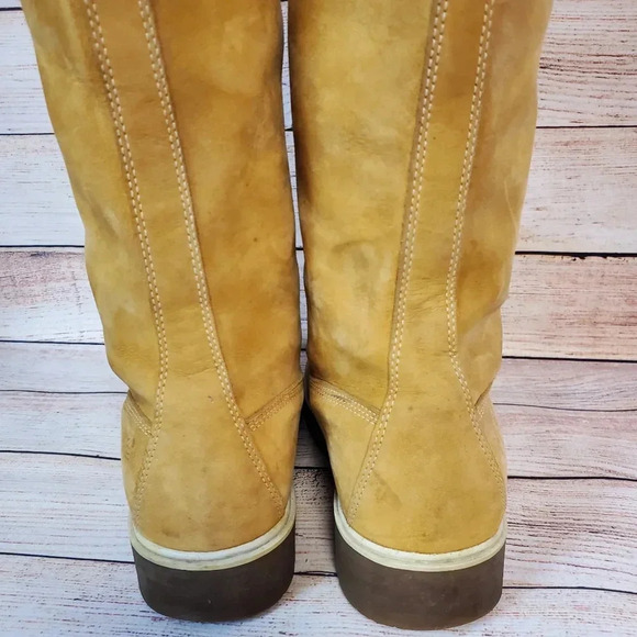 Timberland Women's 7 M Tan Nubuck Leather Waterproof 14" Knee High Lace Up Boots - Picture 7 of 12